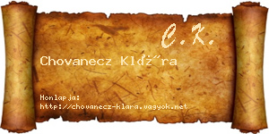 Chovanecz Klára névjegykártya