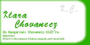klara chovanecz business card